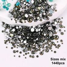 SS6 2MM-SS30 6.4MM, 7 Sizes, Non-Hot Fix, Adhesive Round Flat Bottom Glass Crystal Rhinestones, Multi-Color Crystal Gemstone Jewelry Beads DIY Glass Stone Diamond Design Accessories, Glitter Nail Art Stickers Decoration, Suitable For Phone Cases, Clothes, Bags, Shoes, Crafts - Multicolor - View 66