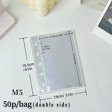 20/30/50张/袋装 A6/A7/M5/A8 透明内芯，活页贴纸簿替换内页，贴纸计划本替换内芯，PP 高透明材质，适用于粘贴贴纸、制作贴纸簿、照片卡片、办公计划本收纳 - 無色 - 查看 19