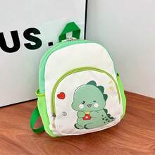 New Cute Cartoon Dinosaur Print Backpack For Boys And Girls - Green - View 1