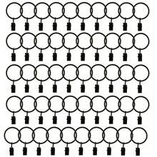 50-Piece Set Of Metal Curtain Rings With Clips, Curtain Clip Rings, Inner Diameter Of 1.37 Inches, Compatible With Curtain Rods With A Diameter Of 1 Inch, Available In Black, Gold, And Silver - màu đen - Xem 2