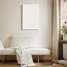 1-Piece Framed Modern Canvas Wall Art - A Relaxing Pastel Design With Extended Graphics And A Wooden Frame, Perfect For Living Room And Bedroom Décor, A Calming And Healthy Home Aesthetic, And Beautiful Room Decor. - White - View 6