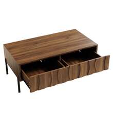 Modern Retro-Style Coffee Table, Living Room Furniture. Dimensions: 105 Cm (Length) X 55 Cm (Width) X 41 Cm (Height). - Natural Color - View 6