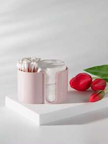 2-In-1 Swab And Makeup Remover Pad Storage Box Can Store Both Swabs And Makeup Remover Pads Simultaneously, Preventing Cross-Contamination And Maintaining Hygiene. Its Compact And Lightweight Design Saves Space. Suitable For Bathrooms And Vanities, It Can Also Be Used To Store Other Small Items. Durable And Easy To Clean. - White - View 10