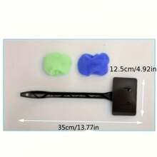 6件套绿色可重复使用汽车玻璃清洁套装，长柄挡风玻璃雨刮器配5个超细纤维清洁垫，无需电源的汽车玻璃清洁刷套装 - 彩色 - 查看 8