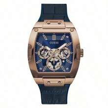 Guess Men's Fashion, Business, Leisure, Three Eyed Multifunctional Dial, Silicone And PU Leather Strap, Quartz Watch - Camel - View 6