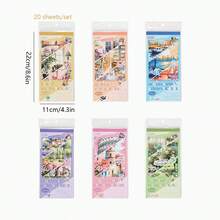 1 pieza Pegatina recortada retro - Libro de pegatinas de película, pegatinas de material PET resistente al agua, adecuado para scrapbooking y diarios - Multicolor - Ver 11