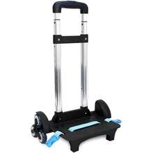 Carrito plegable de aleación de aluminio, carrito para mochila escolar, mochila plegable con ruedas de aluminio, ideal para viajes y uso en el campus. - Negro - Ver 1