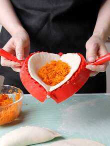 1pc Large Red Plastic Dumpling Mold, Pastry Pressure Mold, Suitable For Baking Tools - Multicolor - View 6