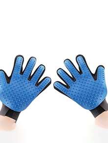 1PC Cat Grooming Gloves, Rubber Pet Cleaning Brush To Remove Floating Hair, Pet Grooming Gloves, Cat And Dog Bath Supplies - Blue - View 8