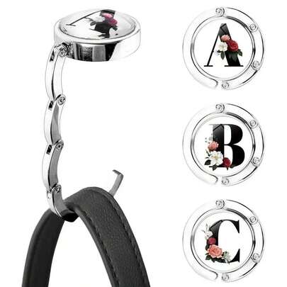 A-Z Initial Foldable Zinc Alloy Purse Hook, Handbag Holder, Desk Hook, Better Protect And Display Your Bags, Gift For Women, Valentine's Day Gift, Suitable For Office/Restaurant/Cafe/Outdoor