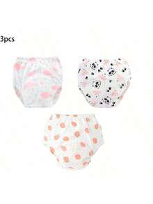 3pcs Baby Potty Training Pants, Toddler Reusable Toilet Training Underwear, Animal Print, Soft & Breathable, Washable Diaper Alternative, Perfect Gift For Baby
