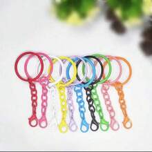 5/10/20/30pcs Colorful Key Chain Set, Metal Round Split Key Rings With Lobster Clasp, Craft Pendant DIY Accessories - Keychain - View 5