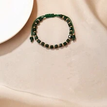 1pc Minimalist Square Beaded Handmade Bracelet, Glass Bead Bracelet, Unisex Daily Wear Jewelry, Couple Bracelet - Multicolor - View 10