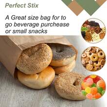 50/100pcs Brown Kraft Paper Bags, Durable Packaging Bags For Party Gifts, Snacks, Cookies, Burgers, Suitable For Small Businesses, Groceries, Lunch, Party Favors, Takeout, Applicable For Parties, Weddings, Summer Dining, Back To School, National Day, Halloween, Christmas - Large - View 5