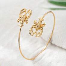 1 chiếc vòng tay hình tôm hùm/vòng đeo tay trên bắp tay/vòng quấn quanh cổ tay, trang sức biển dành cho nữ. - Vòng đeo tay hình tôm càng đơn giản - Xem 4