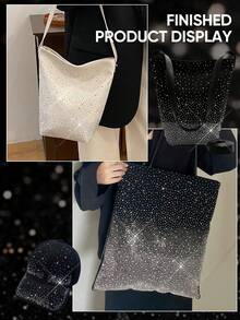 12片/包 熨烫式水钻贴纸，水晶闪光热熔装饰贴片，适用于DIY工艺品、服装（经典款） - 彩色 - 查看 6