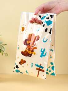 50个西部牛仔主题礼品袋，包含牛仔帽、牛仔靴和牛仔帽图案，适合男孩生日派对、牛仔主题派对装饰、婚礼装饰、婴儿派对装饰、露营野餐包装、购物袋、厨房包装用品、家居装饰，是送给牛仔爱好者的完美礼物。 - 西部牛仔 - 查看 5