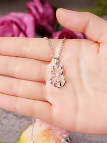 1 PC Cute Cubic Zirconia Necklace Pendant For Women Valentine's Day Gift Wedding Jewelry - 1# - View 4