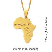 1pc Africa Map & Country Name Pendant Necklace, Suitable For Women And Men, Africa Map Jewelry, Nigeria, Ghana - Multicolor - View 14