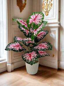 24 cây cọ tre nhân tạo màu hồng cỡ lớn, cây cọ giả trang trí cỡ lớn, cây lá hồng trồng trong chậu, cây thường xanh cao lớn trông như thật, cây lá Monstera bằng nhựa giống như thật để trang trí nhà cửa, văn phòng, sân vườn, khách sạn, trong nhà và ngoài trời (không bao gồm chậu). - Nhiều màu - Xem 5