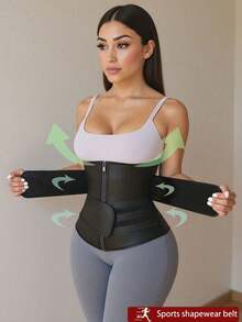 1件装男女通用塑身衣，束腰带采用双腰部魔术贴拉链设计，具有瘦身提拉功能，使运动更轻松，快速吸汗，打造完美腰线。 - 彩色 - 查看 9