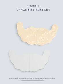 2/4 Pairs Plus Size Breathable Invisible Lace Lift Bra Tape, Random Printed, Suitable For Strapless Wedding Dresses, Lift Bra Tape For Large Bust - Multicolor - View 2