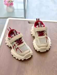 Kids' Mesh Casual Sneakers, Spring New Breathable Soft Sole Non-Slip Running Shoes For Boys And Girls - Red - View 3