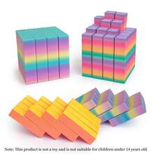 Cubo de alivio del estrés de arte modular impreso en 3D - Ayuda de entrenamiento de enfoque y escultura, opciones de color degradado o sólido (adecuado para adolescentes), juguete terapéutico de construcción para mayores de 14 años - Multicolor - Ver 3