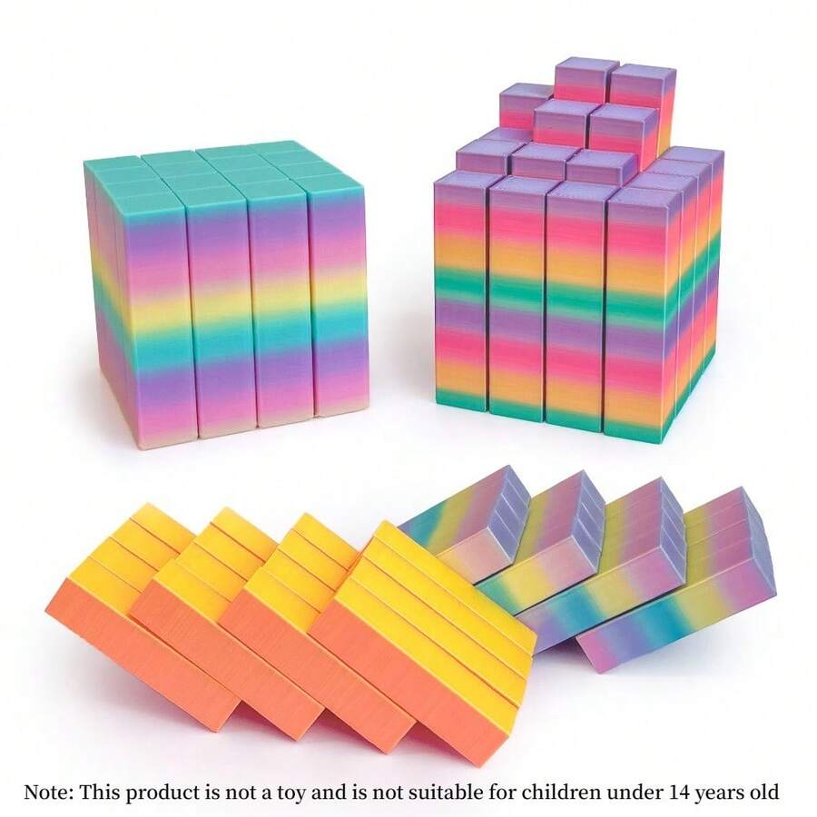 3D Printed Modular Art Stress Relief Cube - Attention Training Aid And Sculpture, Gradient Or Solid Color Options (Suitable For Teenagers), Therapeutic Building Toy For Ages 14+. Made Of PLA Material.
