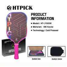 HTPICK 1 buah Raket Pickleball Serat Karbon Kawat Titanium Warna-warni, Raket Matte Bertekstur Dingin, Tebal 16mm, Sangat Ringan, Daya Ledakan yang Kuat, Cocok untuk Pemain Pemula dan Mahir - MultiWarna - View 16