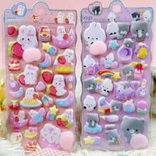 可爱动物贴纸 - 减压兔子、熊猫，可用于DIY剪贴簿、吉他、手机壳、笔记本电脑等，2026年新品上市 - 彩色 - 查看 7