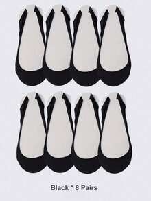 1/4/8 双装女士硅胶防滑镂空后跟袜，带缓冲鞋垫，适合搭配高跟鞋或日常穿着 - 彩色 - 查看 15