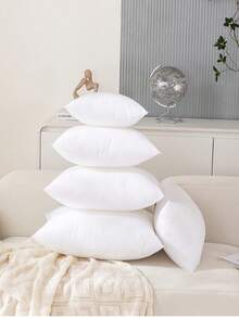2pcs White Decorative Throw Pillow Inserts - Soft Polyester Filled Cushions, Indoor Decorative Pillows For Bed, Sofa, Bedroom, Hotel, Car, Office - Machine Washable Home Decor, Comfortable Bedding Accessories, Pillows, Cushions, Relaxing Style With Strong Support, No Lumping, Breathable Design, Suitable For Daily Use And Hosting Guests, Soft Filling