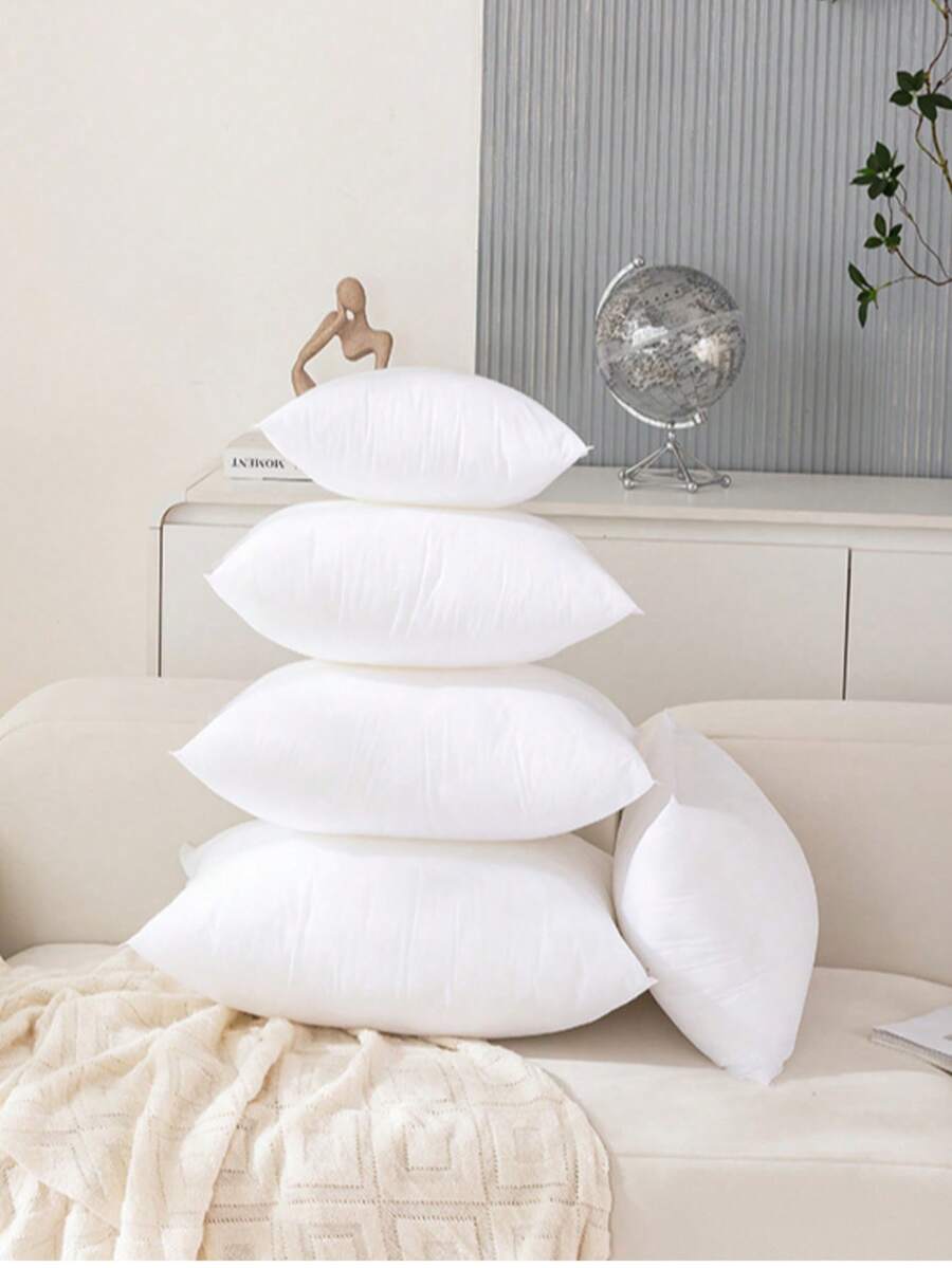 2pcs White Decorative Throw Pillow Inserts - Soft Polyester Filled Cushions, Indoor Decorative Pillows For Bed, Sofa, Bedroom, Hotel, Car, Office - Machine Washable Home Decor, Comfortable Bedding Accessories, Pillows, Cushions, Relaxing Style With Strong Support, No Lumping, Breathable Design, Suitable For Daily Use And Hosting Guests, Soft Filling - White 2pcs - View 1