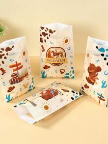 50个西部牛仔主题礼品袋，包含牛仔帽、牛仔靴和牛仔帽图案，适合男孩生日派对、牛仔主题派对装饰、婚礼装饰、婴儿派对装饰、露营野餐包装、购物袋、厨房包装用品、家居装饰，是送给牛仔爱好者的完美礼物。 - 西部牛仔 - 查看 7