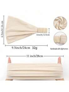 1pc Women Hijab Elastic Anti-Slip Sweat-Absorbing Wide-Brimmed Turban Cap, Perfect For Sports, Under Cap,Hair Styling And Daily Wear Abaya Accessories Women Veil - 黑色 - 查看 6