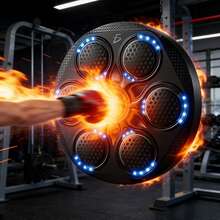 Pared de Boxeo con Luces Musicales - 5 Objetivos Resistentes para Entrenamiento Fácil de Instalar - Máquinas de boxeo musical - Ver 5