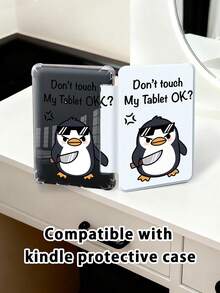 请勿触碰我的设备。可爱卡通企鹅图案平板电脑保护套，兼容 iPad Air 11 英寸 M3 2025 / M2 2024、iPad Air 第五代 2022、iPad (A16) 11 英寸第十一代 2025、三星 Galaxy Tab、Kindle Paperwhite 第十二代 2024。透明背壳，时尚图案保护套，支持自动睡眠/唤醒功能，气囊保护，适合送礼和办公使用。 - 彩色 - 查看 10