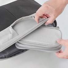 Dual-Layer Storage Bag, Waterproof Electronic Organizer Pouch For Cables, Earphones, Chargers, Phones, Hard Drives, USB Drives, Multi-Function Storage - Multicolor - View 12