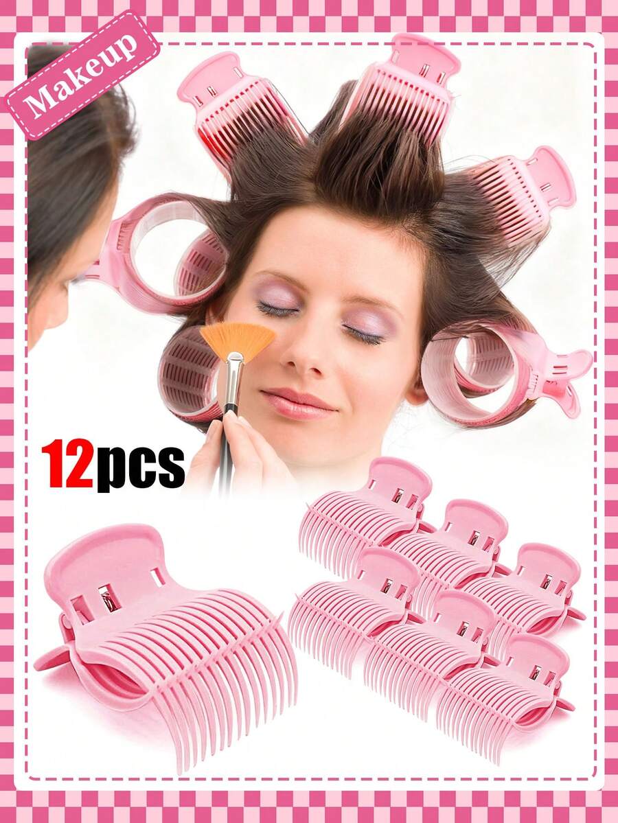 12个装 Tbestmax 卷发棒夹，适用于卷发棒，可替换发夹，适合女性和女孩造型。关键词：耐热发夹、沙龙级使用、卷发染发加热夹、可替换造型夹、蓬松发夹造型、专业沙龙发夹、DIY 发夹工具、发饰、美发工具
