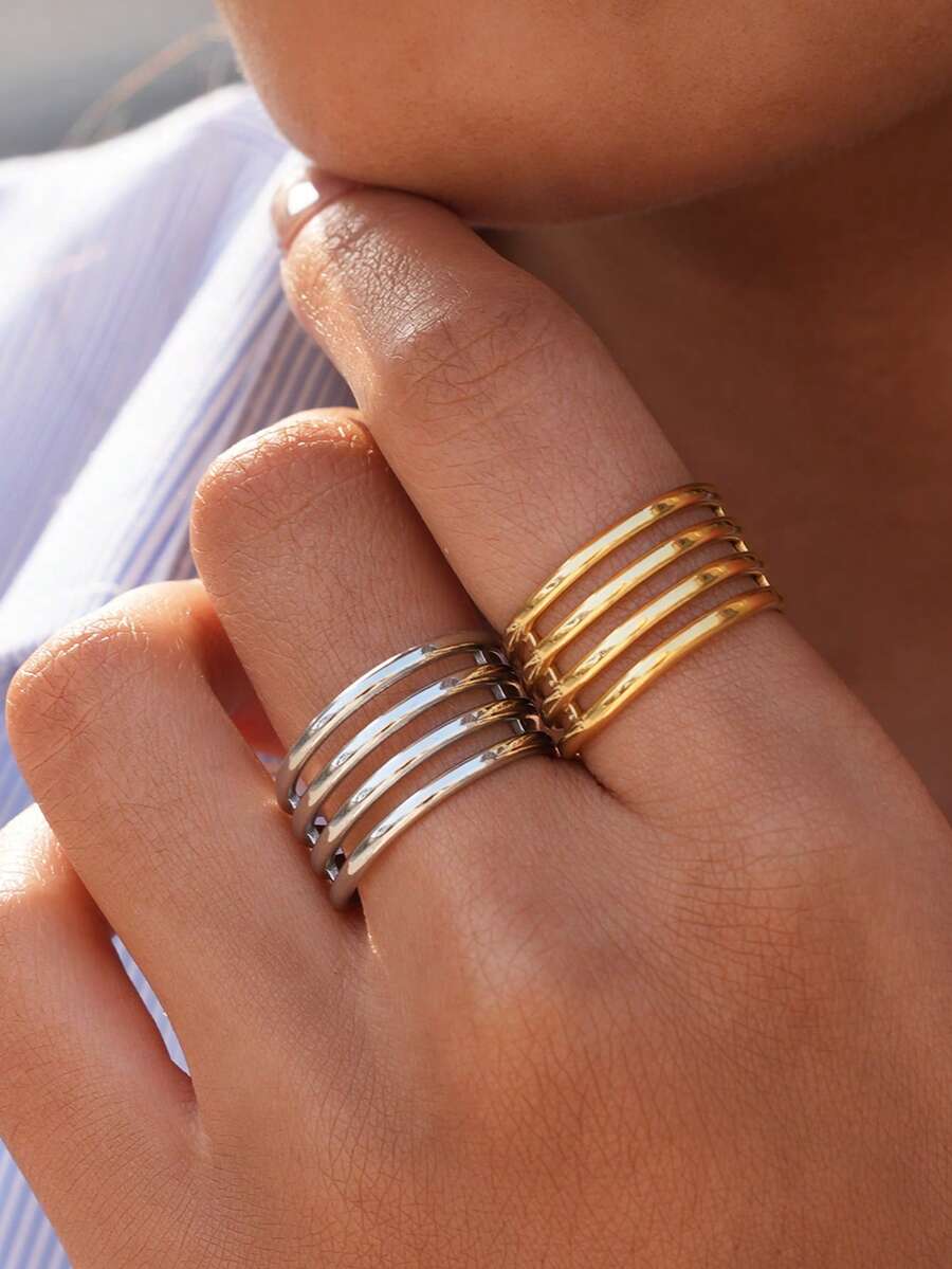 Frminee 2pcs/1pc Cross Thread With Gold Stainless Steel Ring, Exquisite Simple Minimalist Celtic Knot Ring, Adjustable Knuckle Ring Women's Thumb Finger Ring Jewelry Gift For Her Friendship