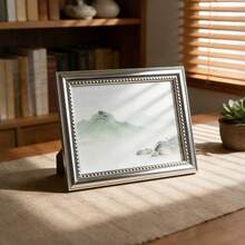 Khung ảnh viền bạc dập nổi họa tiết dây thừng, kích thước 4x6/5x7/6x8 inch, nhiều kích cỡ, nhẹ, sang trọng, thích hợp để trưng bày trên bàn làm việc, trang trí phòng ngủ và phòng khách, quà tặng. - Bạc - Xem 8