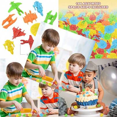 ArtCreativity Small Spaceship Toys For Set Of 144 Outer Space Party Favors For Space Ship Toys In Assorted Colors Galactic Party Goodie Bag Fillers Holiday Stocking StuffersFull Of Fun