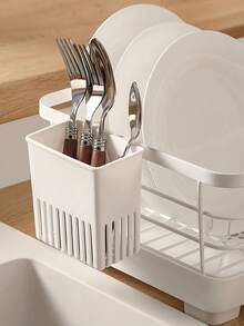 Cutlery Drainer Basket Wall-Mounted Kitchen Drain Rack For Utensils For Utensils Knives And Forks - Plastic Cutlery Holder Kitchen Drainer Organizer Space-Saving Design For Home Use Back To School Supplies Kitchen Utensils - White - View 10
