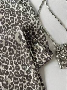 Teen Girl Casual Loose Fit Leopard Print Denim Jeans - Multicolor - View 3