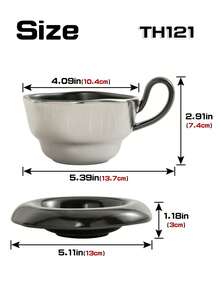 1pc Creative English Letter Coffee Cup & Saucer Set, Ceramic Material, Suitable For Home, Restaurant, Club, Party Use - Multicolor - View 7