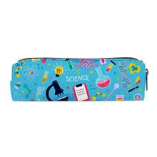 1pc Cylindrical Pencil Case Printed With "SCIENCE" Letter And Science-Themed Illustrations, Simple And Lightweight, Made Of Polyester Fabric. Suitable For Students As Pencil Pouch Or Backpack Organizer. - Multicolor - View 5