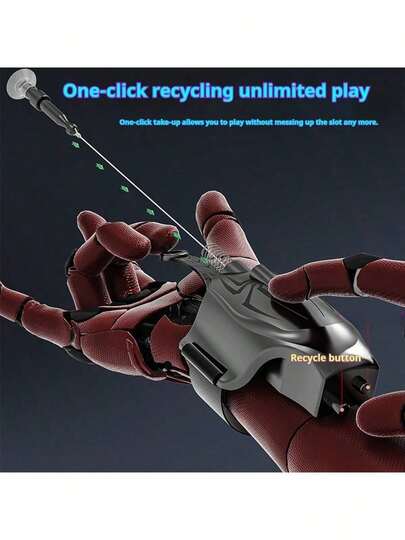 1 件 2025 新款蜘蛛网电动发射器，可充电自动回缩网发射器，3 米超长射程，自动回缩功能，远程抓取物体，儿童互动玩具，生日/复活节/节日/完美礼物