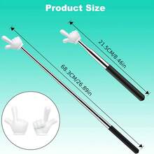1pc Extendable Double-Ended Teaching Pointer - Flexible Dual-Head Pointer Suitable For Classroom, Home, Music, Math And Presentation Use - Teacher Teaching Tool With Retractable Mechanism, Foldable For Easy Storage And Portability, No Power Required - Multicolor - View 6
