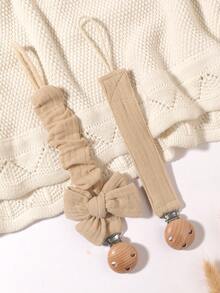 2pcs Baby Pacifier Chain, Fashionable Printed Pacifier Clip And Wooden 3-Hole Pacifier Clip, Suitable For Baby Boys And Girls, Daily Use And Gift - Multicolor - View 11